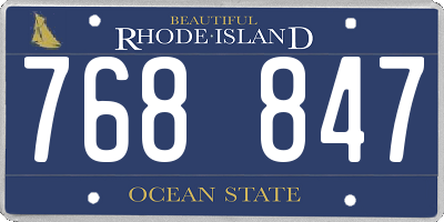 RI license plate 768847