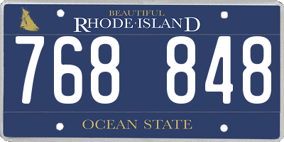 RI license plate 768848