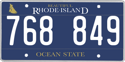 RI license plate 768849
