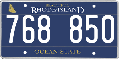 RI license plate 768850