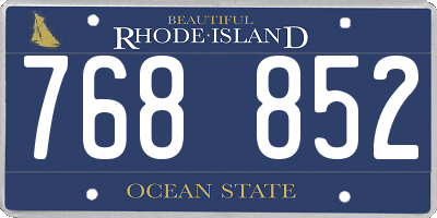 RI license plate 768852