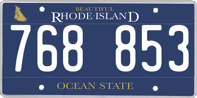 RI license plate 768853