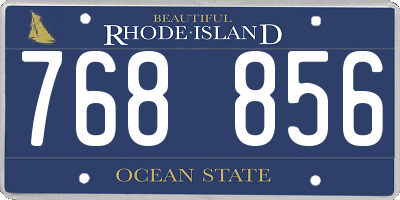 RI license plate 768856