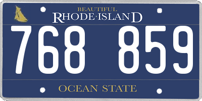RI license plate 768859