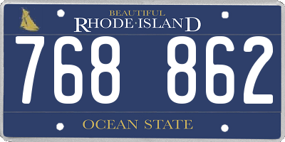 RI license plate 768862