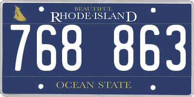 RI license plate 768863