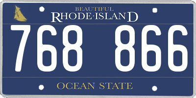 RI license plate 768866
