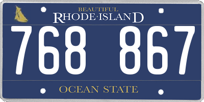 RI license plate 768867