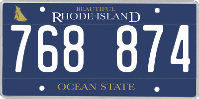 RI license plate 768874