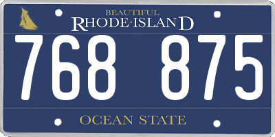 RI license plate 768875