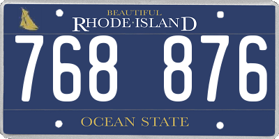 RI license plate 768876