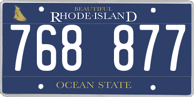 RI license plate 768877