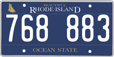 RI license plate 768883
