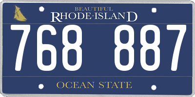 RI license plate 768887