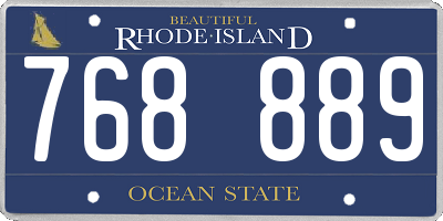 RI license plate 768889