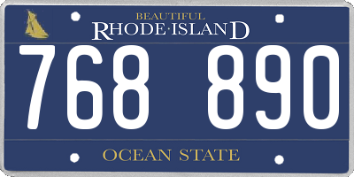 RI license plate 768890