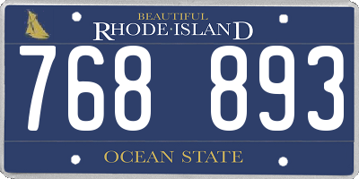 RI license plate 768893
