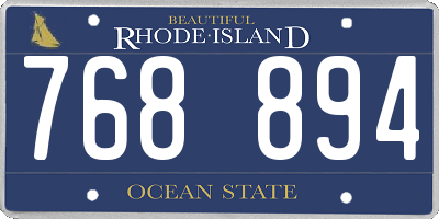 RI license plate 768894