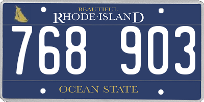 RI license plate 768903