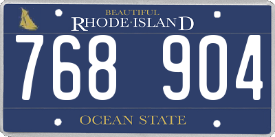 RI license plate 768904