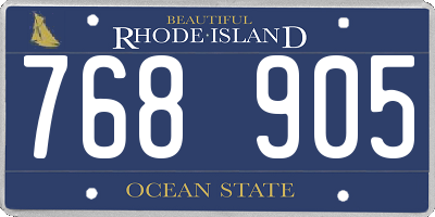 RI license plate 768905