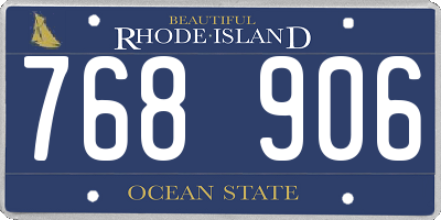 RI license plate 768906