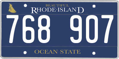 RI license plate 768907