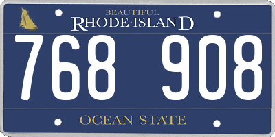 RI license plate 768908