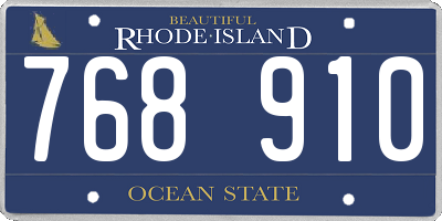 RI license plate 768910