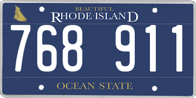 RI license plate 768911