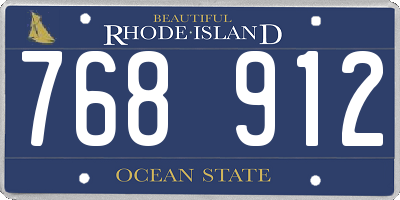 RI license plate 768912