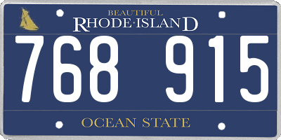 RI license plate 768915