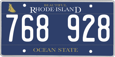 RI license plate 768928