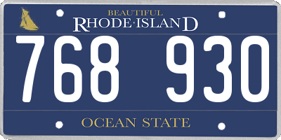 RI license plate 768930
