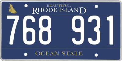 RI license plate 768931