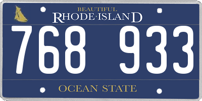 RI license plate 768933