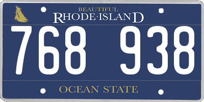 RI license plate 768938