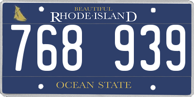 RI license plate 768939