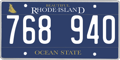 RI license plate 768940