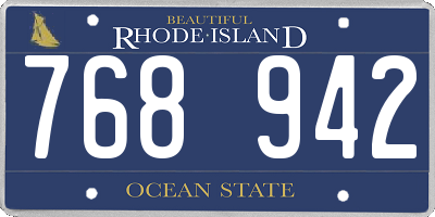 RI license plate 768942