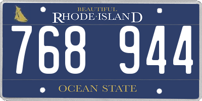 RI license plate 768944