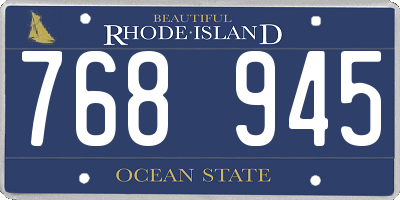 RI license plate 768945