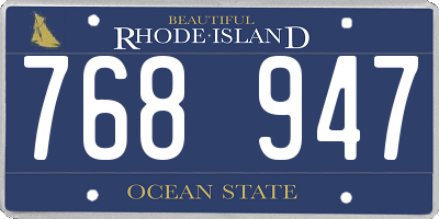 RI license plate 768947