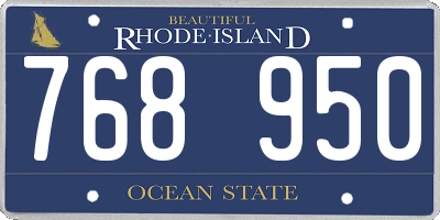 RI license plate 768950