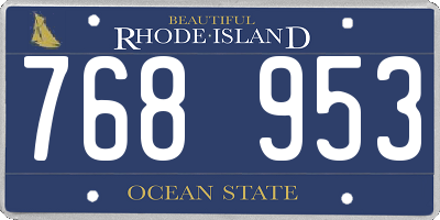 RI license plate 768953