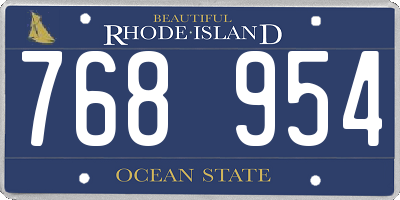 RI license plate 768954