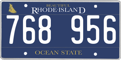 RI license plate 768956