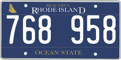 RI license plate 768958