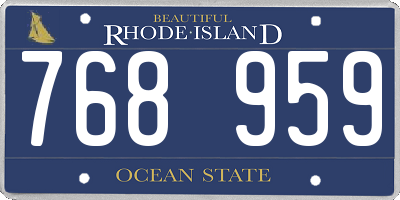 RI license plate 768959