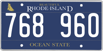 RI license plate 768960